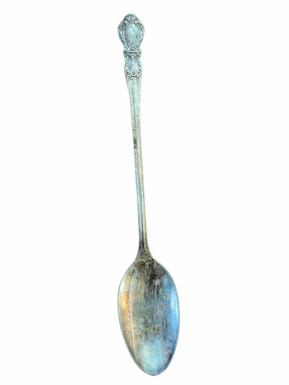 Vintage International Silver Iced Tea Spoon Heritage Patter Silverplate 7 5/8